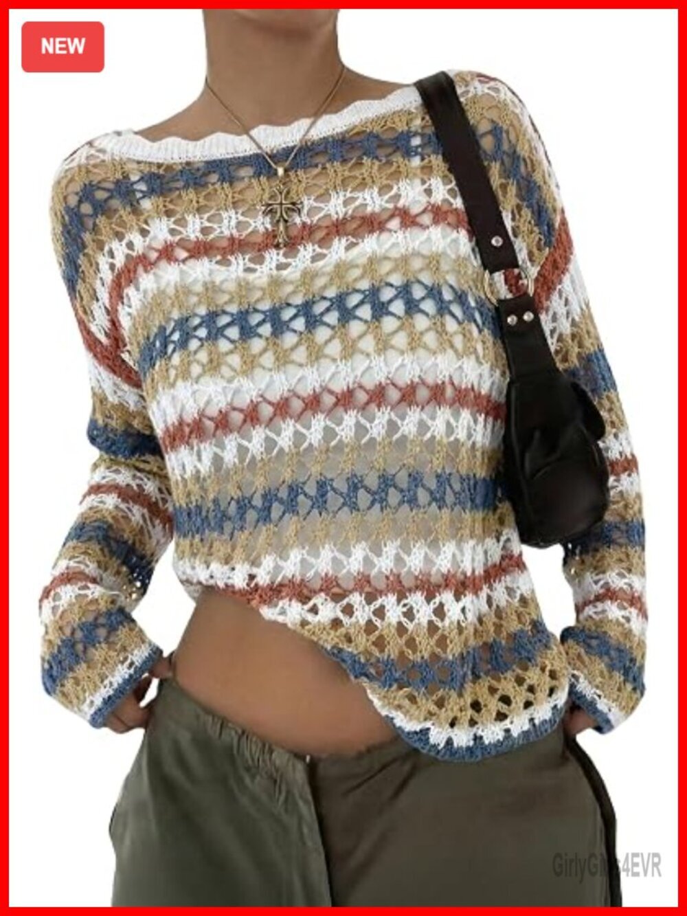 Off The Shoulder Loose Knit Summer Sweater Women Beach Vacation Trendy 2026